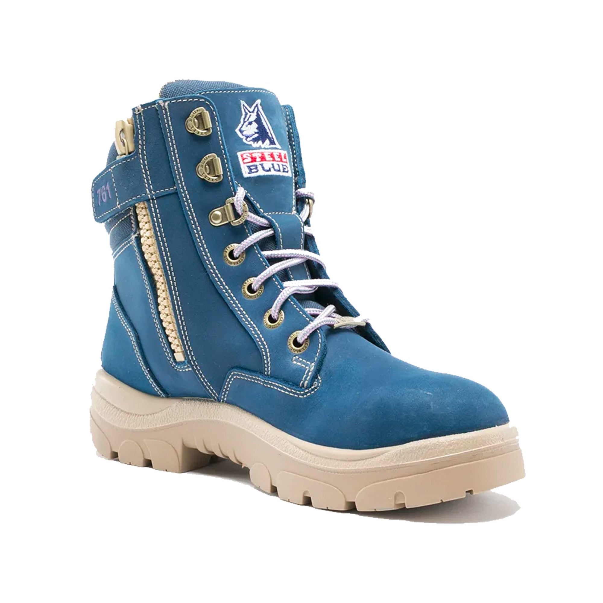 Steel Blue Womens Southern Cross Lace Up Zip Side Safety Boots