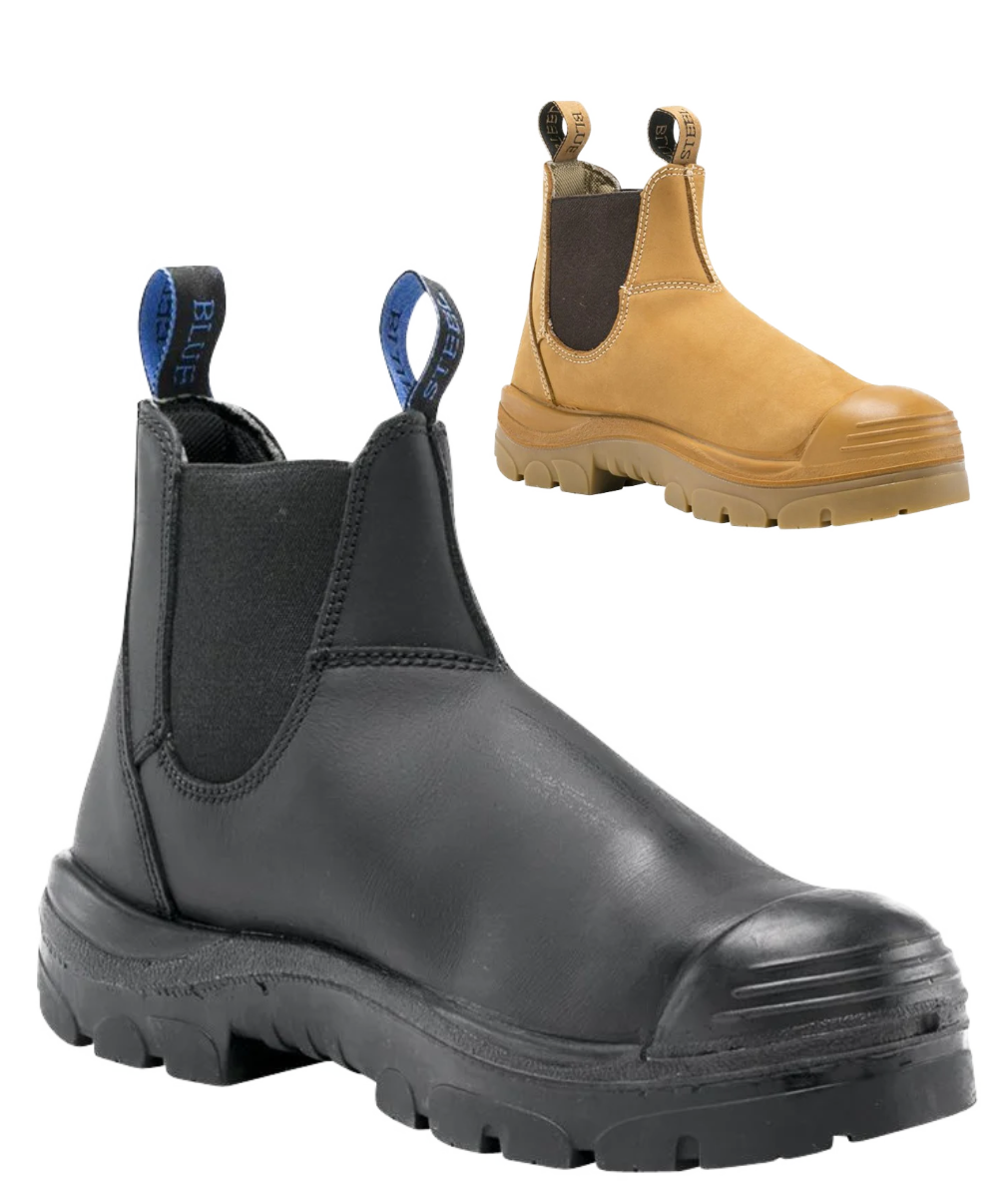 Steel Blue Mens Hobart Elastic Side Steel Cap Bump Boots