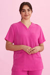 Biz Care Womens Pink Scrub Top