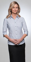 City Collection Womens Shadow 3/4 Sleeve Stripe Blouse