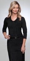 City Collection Womens Pippa 3/4 Sleeve Knit Blouse