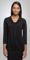 City Collection Womens Pippa 3/4 Sleeve Knit Blouse