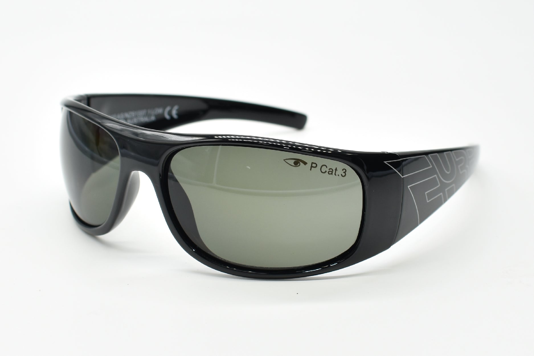 Eyres XCCESS Shiny Black Frame Polarised Grey Lens Safety Glasses