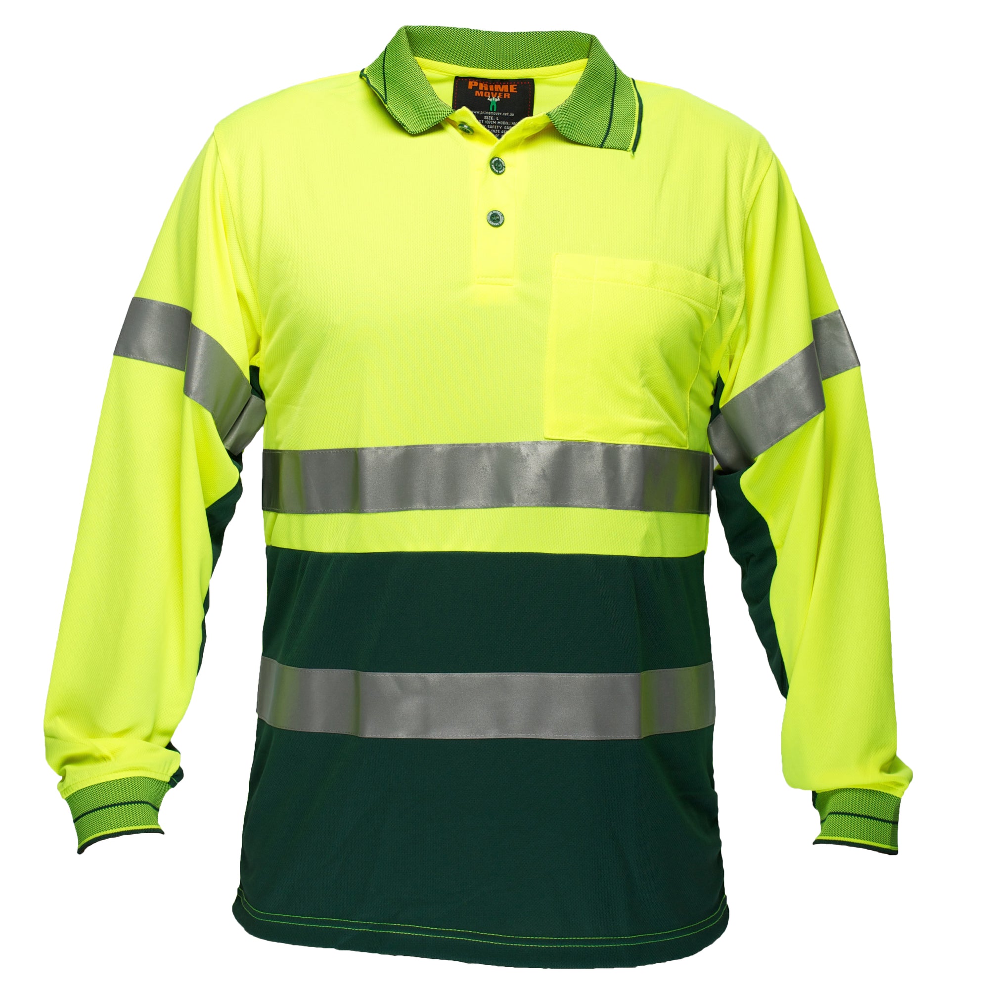 Portwest Mens 2 Tone Micromesh L/S Polo Taped