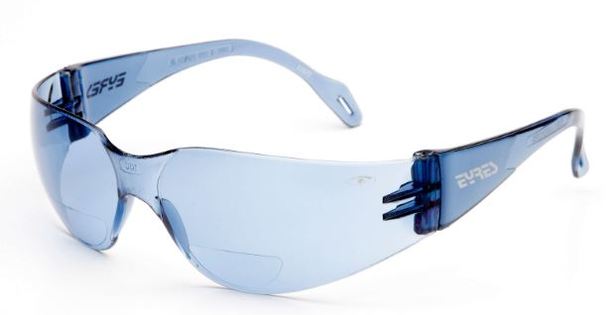 Eyres READER Light Blue Hard Coat Lens +2.0 Magnification Safety Glasses