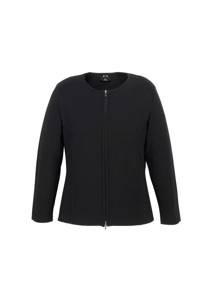 Biz Collection Womens 2-Way Zip Cardigan
