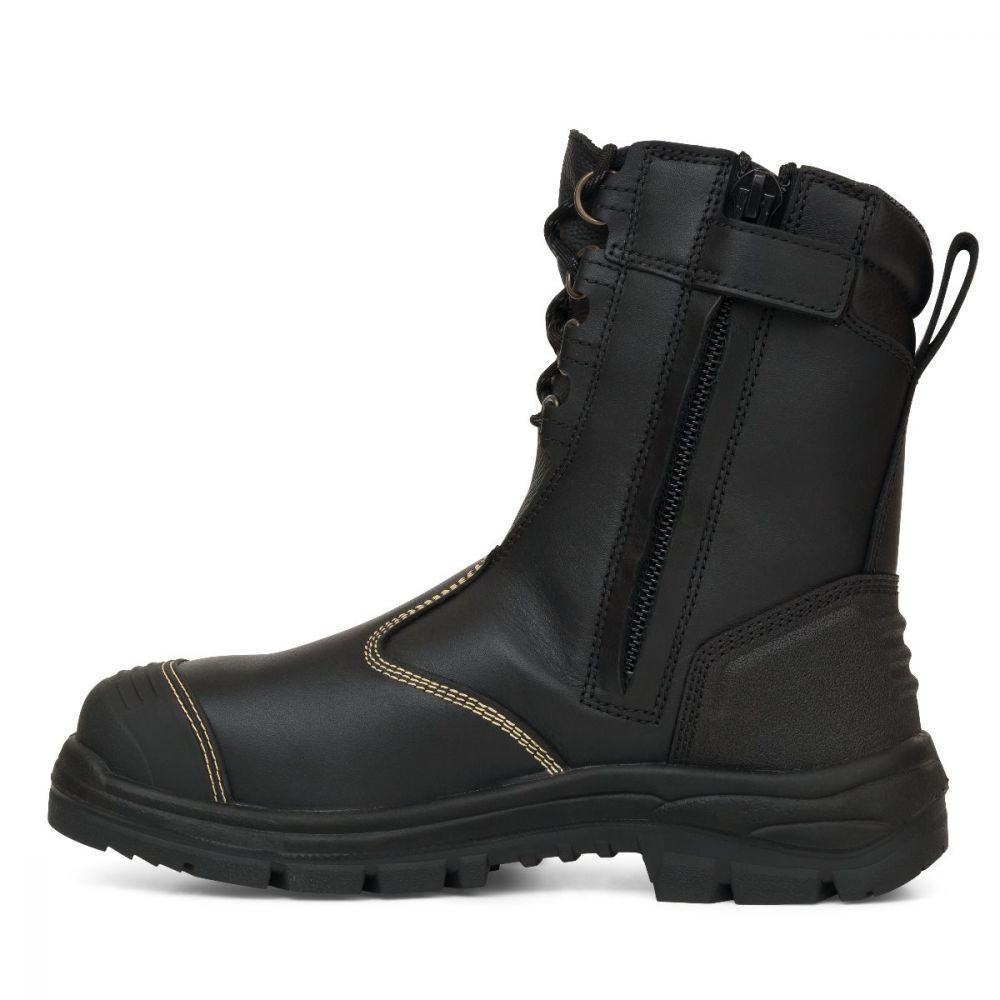 Oliver Mens 200mm Zip Side Lace up Bump Steel Cap Boot