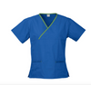 Biz Collection Womens Contrast Crossover Scrubs Top